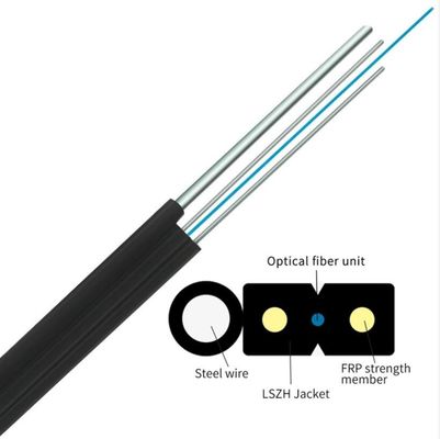 Εσωτερικό καλώδιο πτώσης οπτικών ινών FTTH 2 πυρήνας 4 6 8 12 16 24 με το σακάκι LSZH