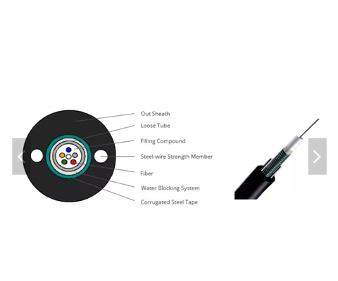 Υπαίθριος σωλήνας καλωδίων FTTH οπτικών ινών GYXTW που γεμίζει τα ελαφριά θωρακισμένα καλώδια οπτικής ίνας