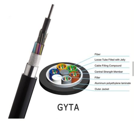 Υπαίθριο θωρακισμένο καλώδιο GYTA οπτικής ίνας πυρήνων καλωδίων 2-288