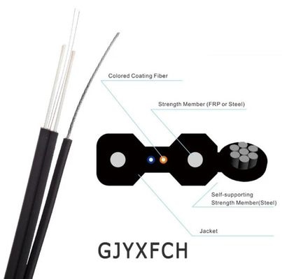 GJYXFCH υπαίθριο αυτοφερόμενο FTTH εναέριο καλώδιο πτώσης 1 - 24 πυρήνα
