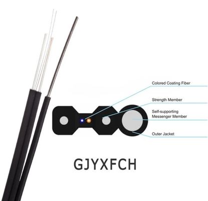 GJYXFCH υπαίθριο αυτοφερόμενο FTTH εναέριο καλώδιο πτώσης 1 - 24 πυρήνα