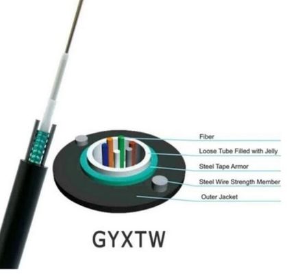 Υπαίθρια 24 καλώδιο οπτικών ινών 48 πυρήνων GYFTY με το μέλος δύναμης FRP